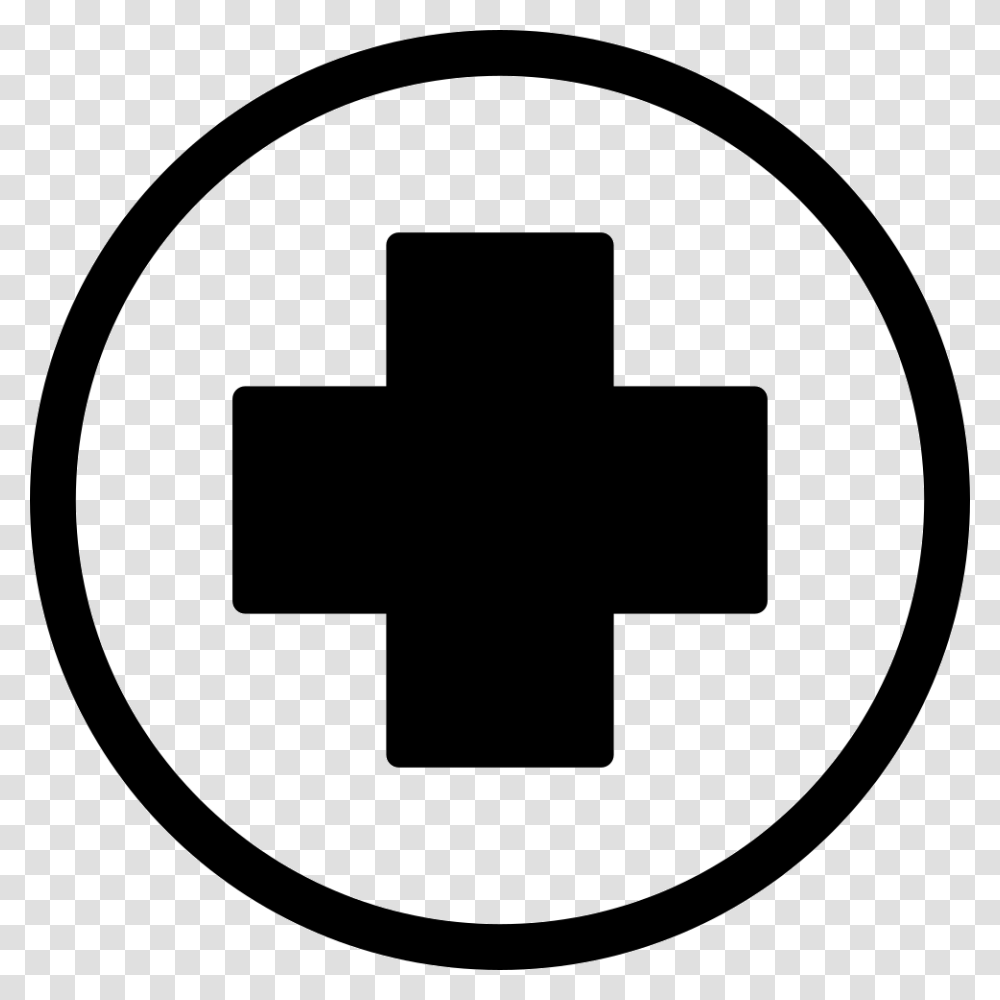First Aid Cross In Black Inside A Circle Icon Free, Logo, Trademark, Sign Transparent Png