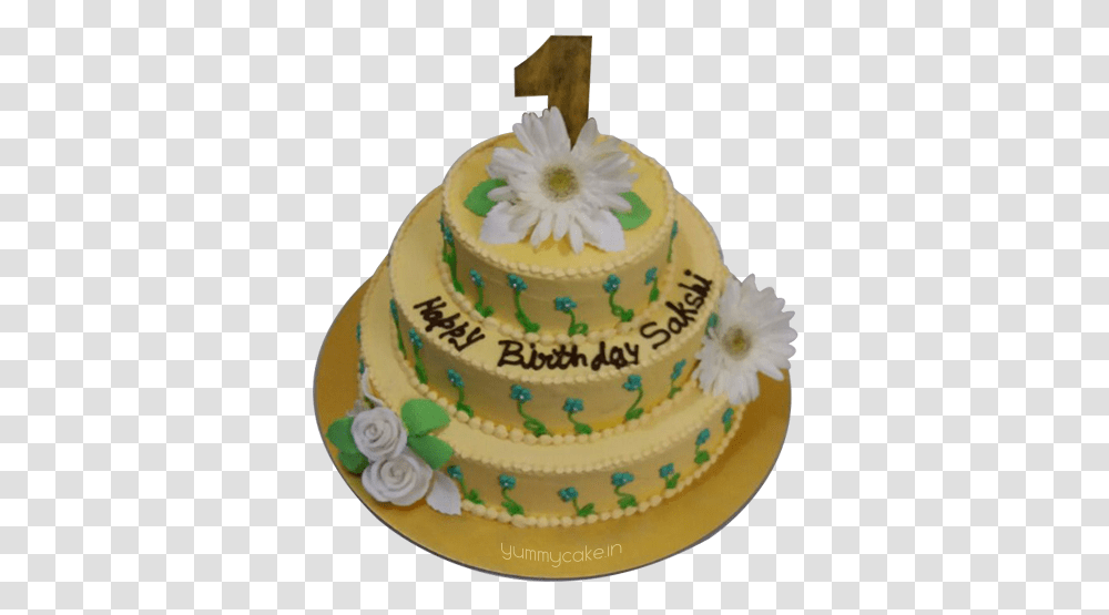 First Birthday Cake 1 Year Birthday Normal Cake, Dessert, Food, Wedding Cake Transparent Png