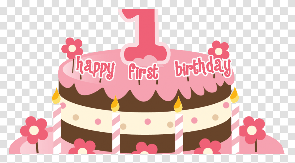 First Birthday Clipart 1st Birthday Cake, Dessert, Food, Cream, Creme Transparent Png
