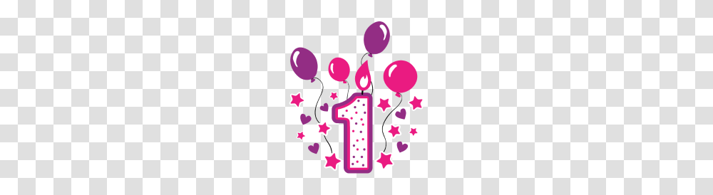 First Birthday Girl Birthday Toddler Gift, Number, Purple Transparent Png