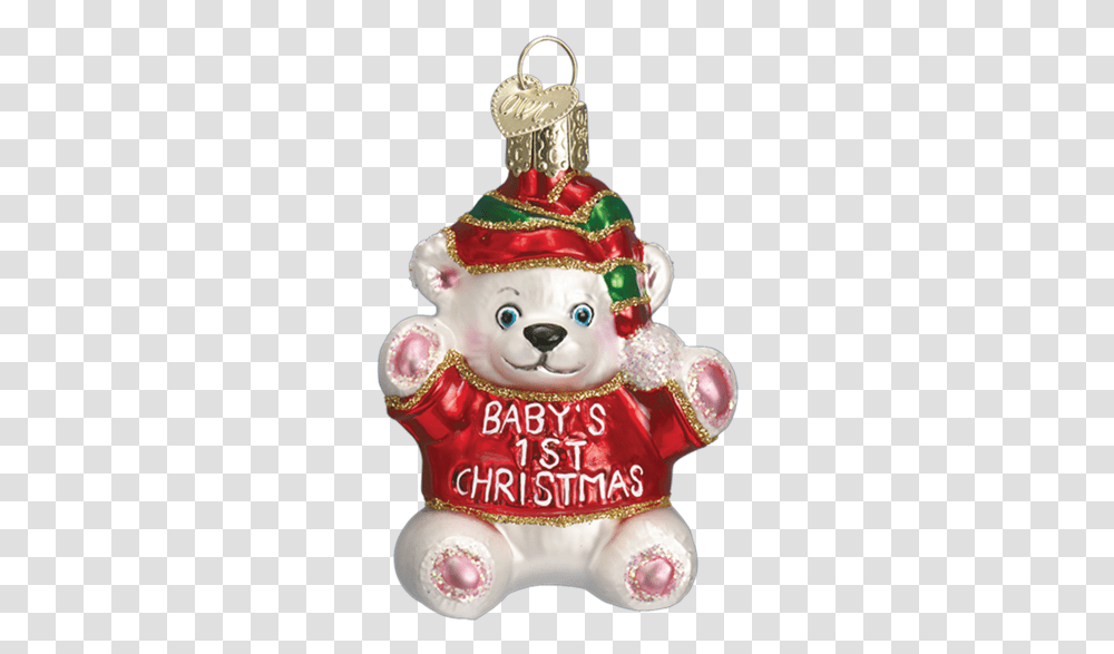 First Christmas Ornament Christmas Ornament, Figurine, Birthday Cake, Food, Toy Transparent Png