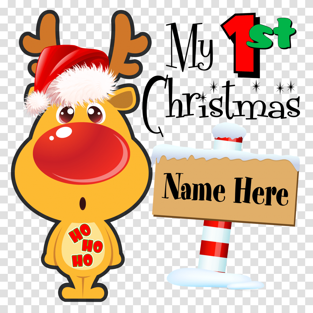 First Christmas Reindeer Tee Babys First Christmas, Number, Snowman Transparent Png