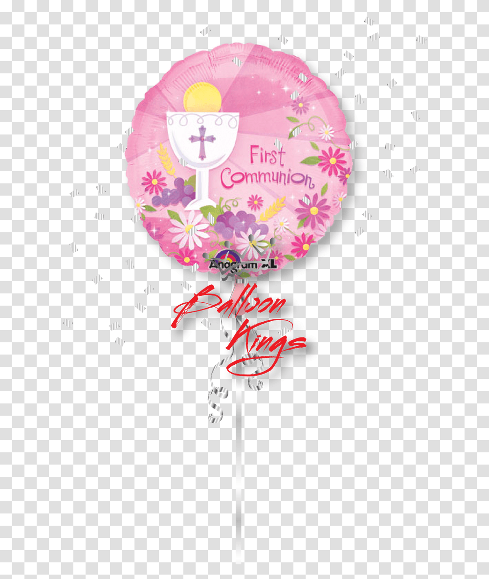 First Communion Chalice Girl Girl Communion Balloon Clipart, Sweets, Food, Confectionery, Paper Transparent Png