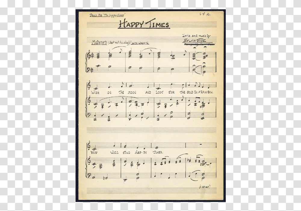 First, Document, Sheet Music, Page Transparent Png