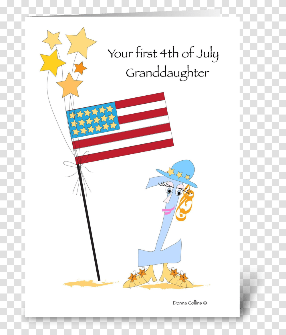 First Fourth Of July Grandaughter Greeting Card Flag Of The United States, American Flag, Number Transparent Png