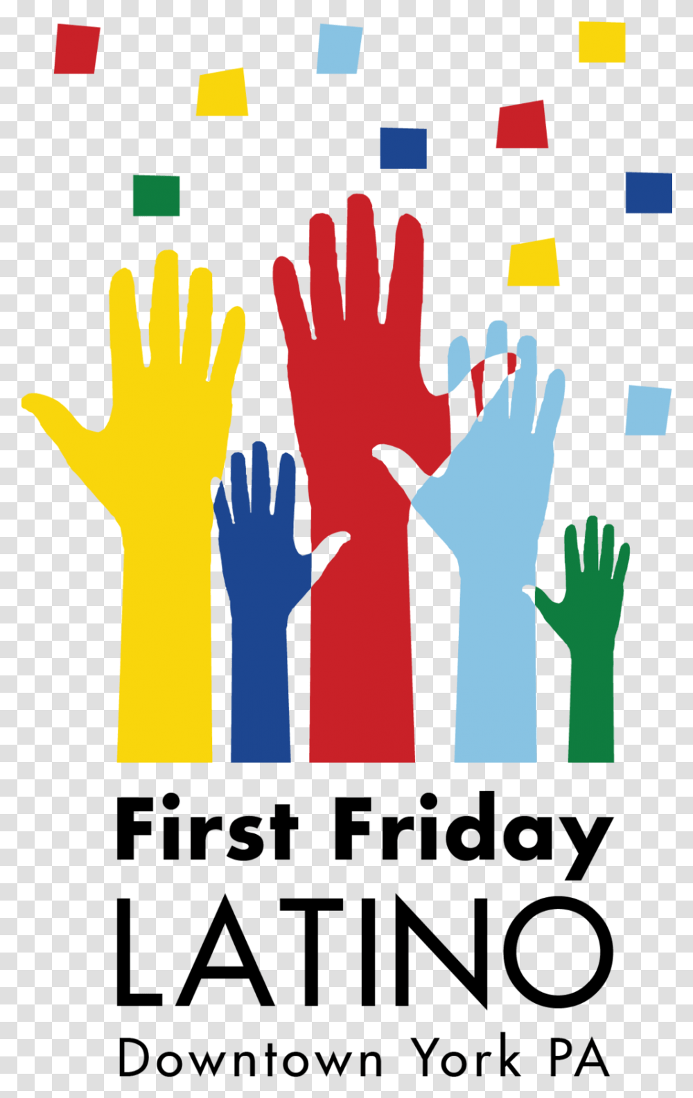 First Friday Latino Logo Illustration, Poster, Hand, Crowd Transparent Png