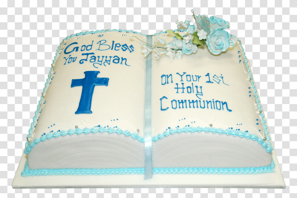 First Holy Communion Book Shape Cake, Birthday Cake, Dessert, Food, Sweets Transparent Png