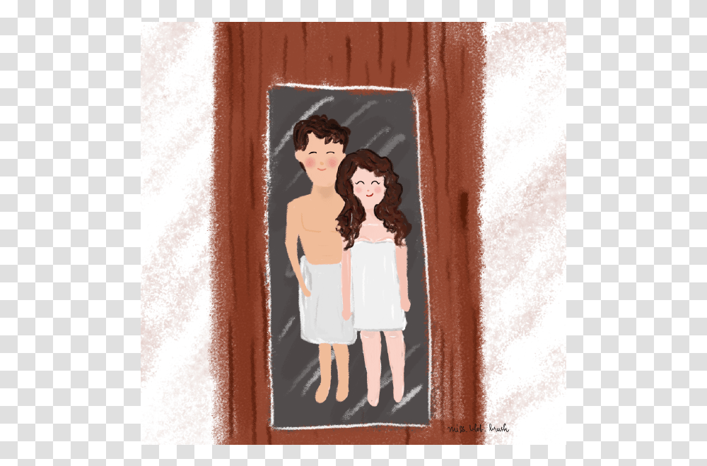 First Love Illustration Minimal Photoshop Vector Design Picture Frame, Doll, Person, People, Face Transparent Png