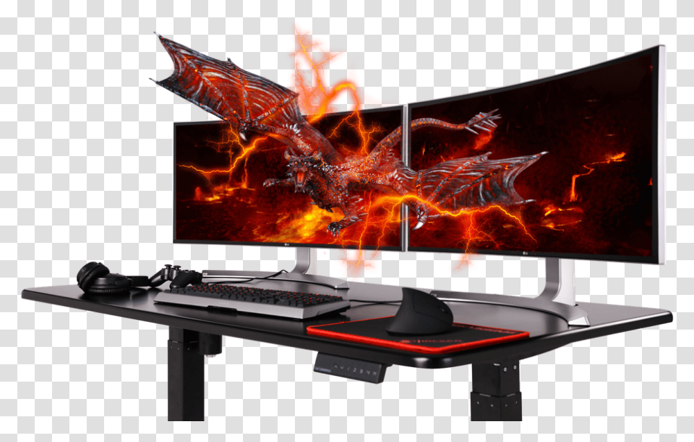 First Person Shooters Adjustable Pc Gaming Desk, Monitor, Screen, Electronics, Display Transparent Png