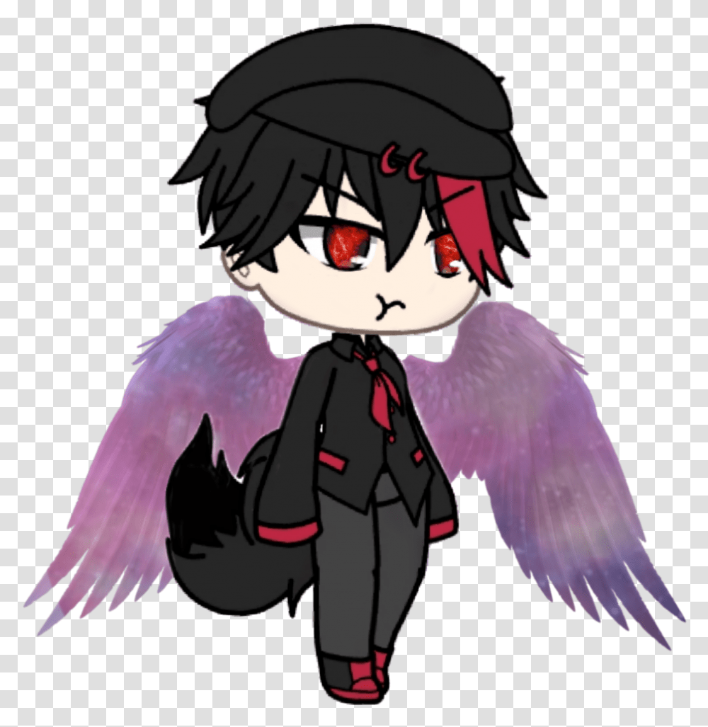 First Sticker Gacha Life Boy With Wings, Person, Human Transparent Png