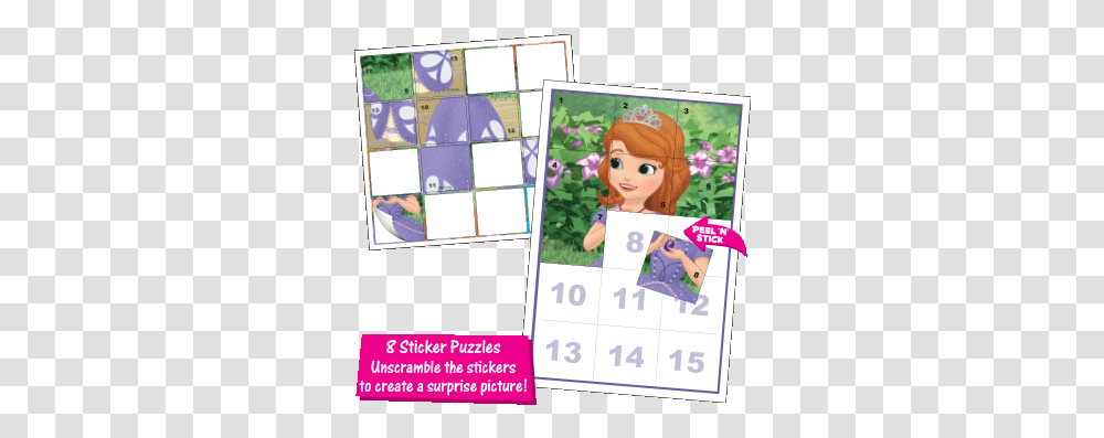 First Sticker Puzzle Box Sets Birthday Disney Princess Sofia Paper Doll, Text, Calendar, Collage, Poster Transparent Png