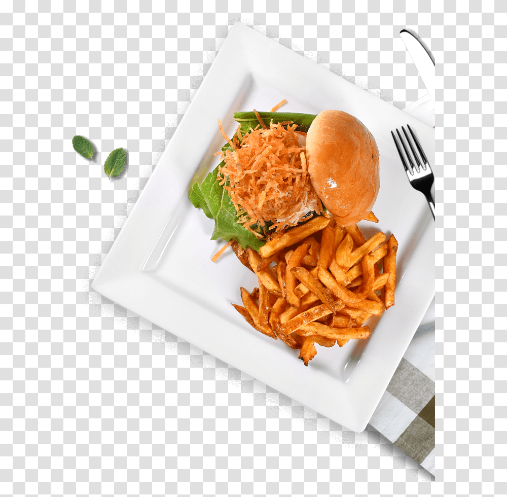 Fish And Chips, Fork, Cutlery, Food, Burger Transparent Png