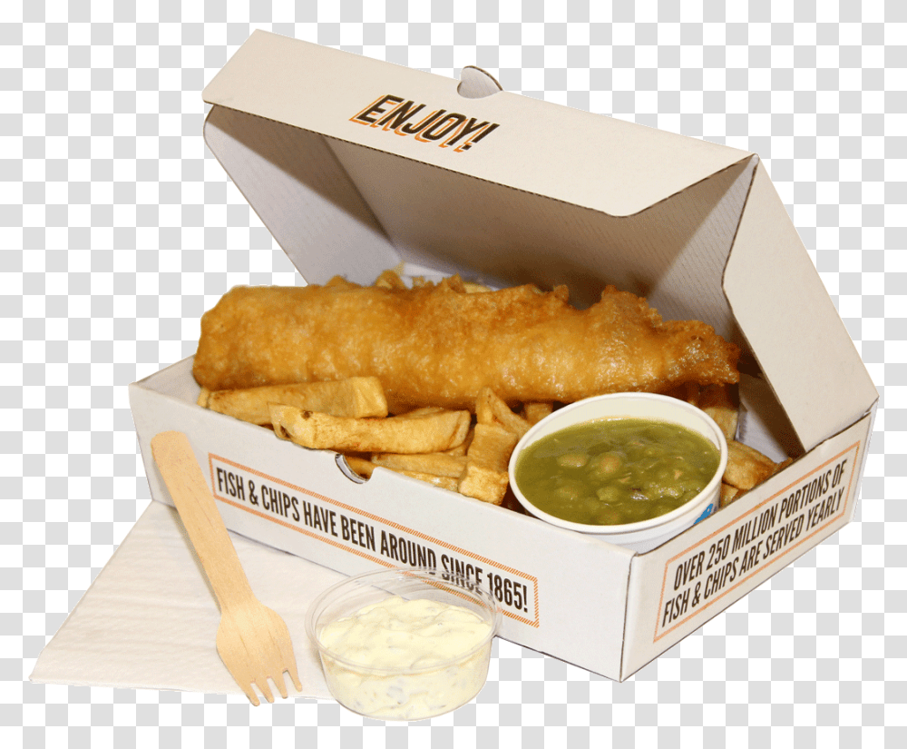 Fish And Chips, Fries, Food, Bread, Box Transparent Png