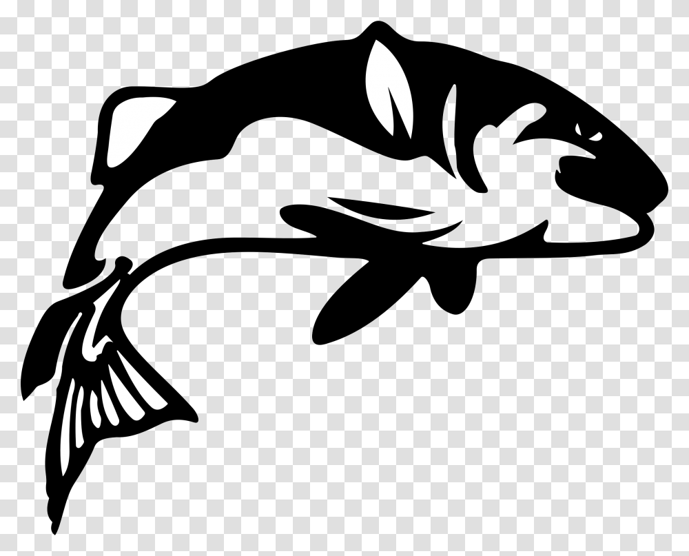 Fish Bass Fishing Clipart Free Best On Fish Silhouette, Outdoors, Animal, Nature, Stencil Transparent Png