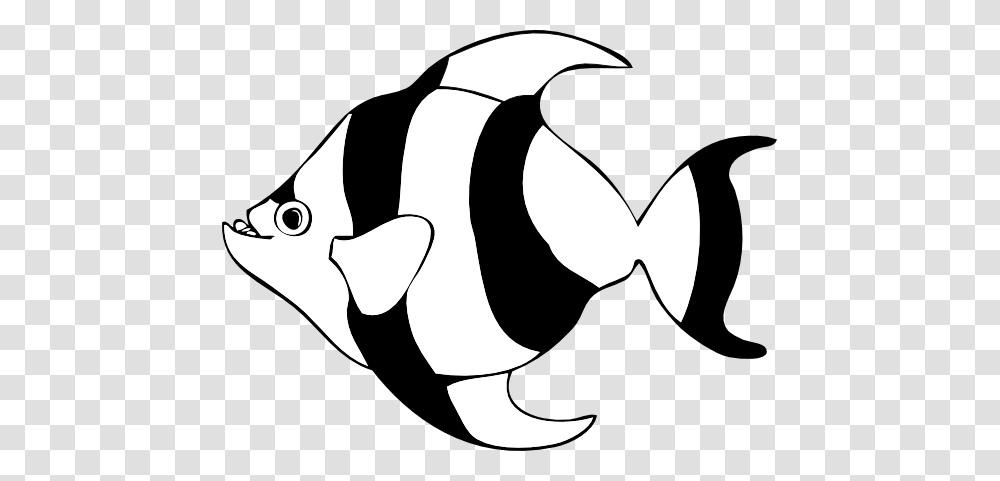 Fish Black And White Clipart Cute Clip Art Panda Free Images, Stencil, Sea Life, Animal, Angelfish Transparent Png