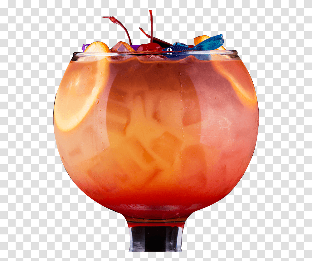 Fish Bowl Cocktail Fish Bowl Drink, Alcohol, Beverage, Plant, Cherry Transparent Png