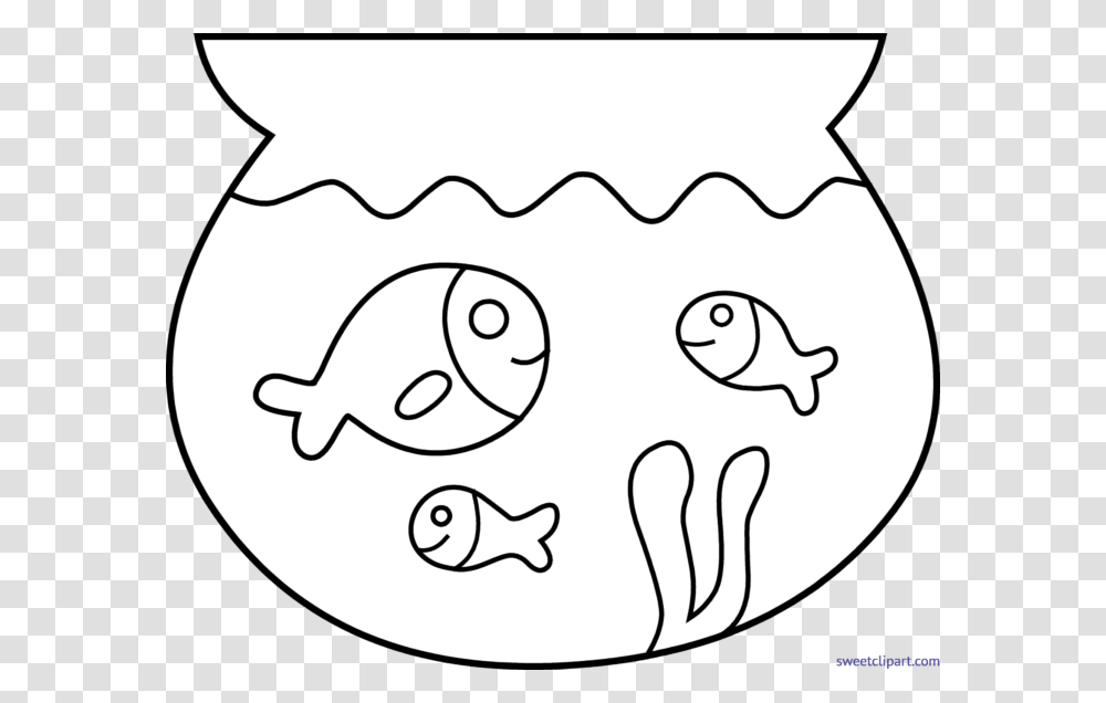 Fish Bowl Lineart Clip Art, Label, Stencil, Sticker Transparent Png