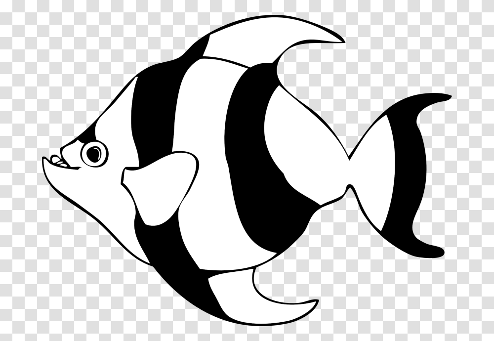 Fish Clipart Black And White, Stencil, Animal, Sea Life, Angelfish Transparent Png