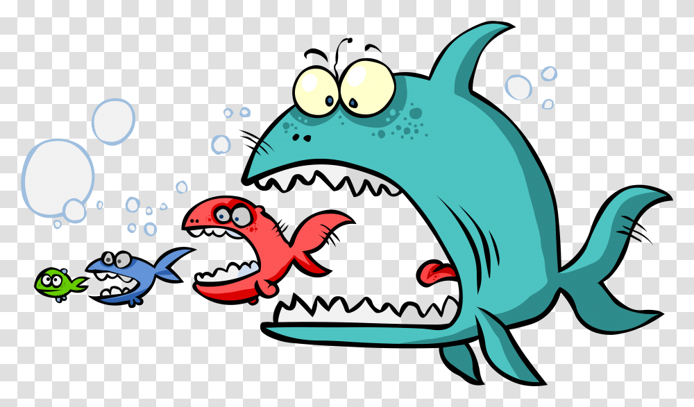 Fish Clipart Fish Eat Fish Cartoon, Sea Life, Animal, Shark, Whale Transparent Png