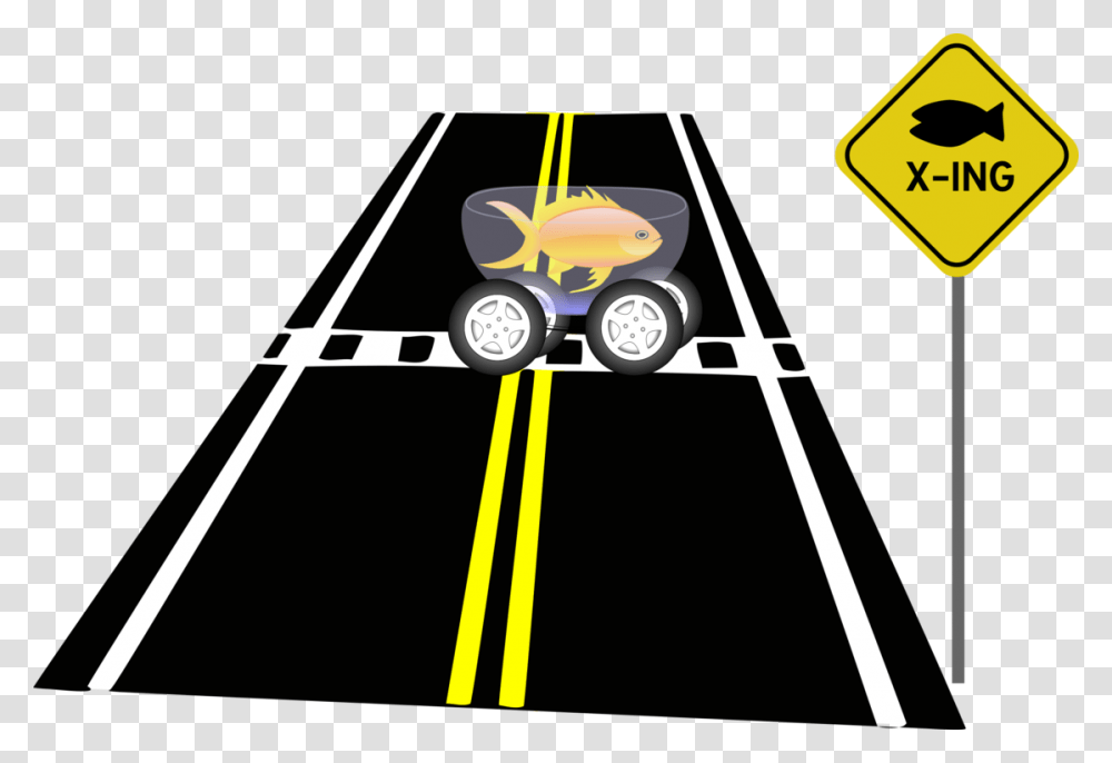 Fish Crossing Road Sign, Wheel, Lighting, Car, Vehicle Transparent Png