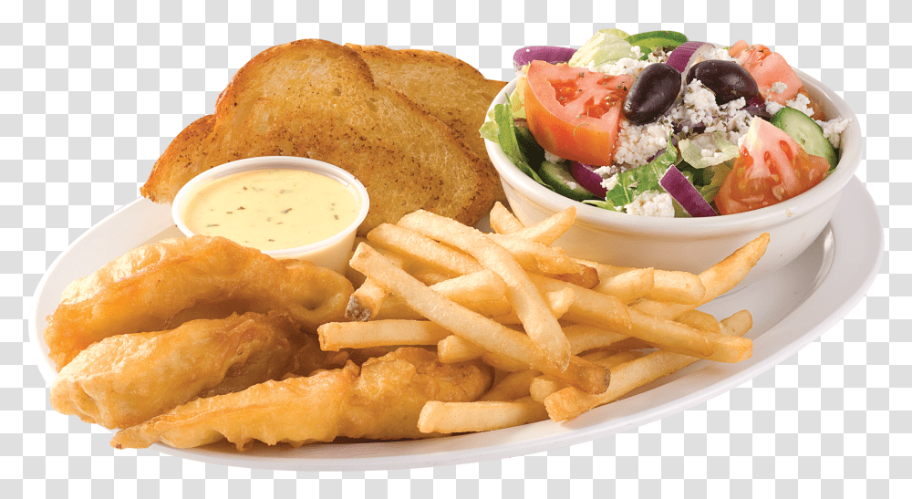 Fish Dinner, Food, Fries, Bread, Fried Chicken Transparent Png