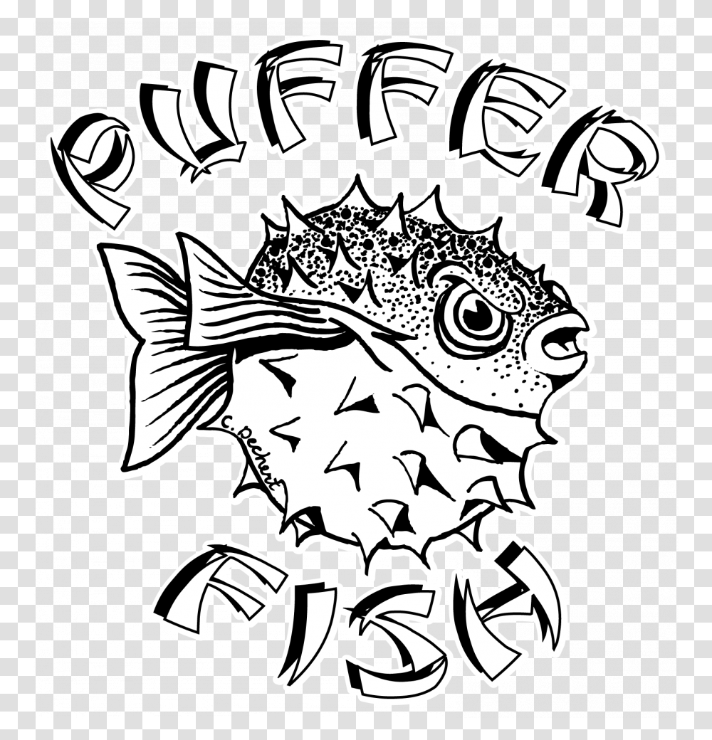 Fish Drawing Easy Video Cute Tutorial Betta Free Books Pufferfish Drawings, Doodle, Stencil Transparent Png