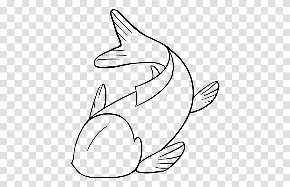 Fish Drawing Pictures Koi Fish Easy To Draw, Gray, World Of Warcraft Transparent Png