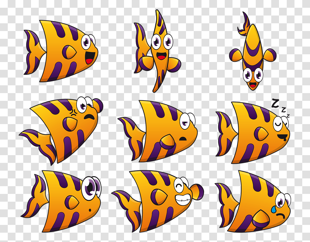 Fish Emoji Expressions Emotions Cute Happy Angry, Animal, Sea Life, Fishing Lure Transparent Png