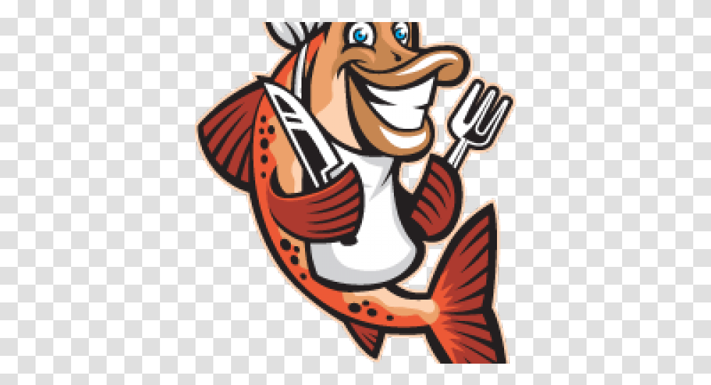 Fish Fry Cliparts Fish With Fork And Knife Clipart, Leisure Activities, Performer, Weapon Transparent Png