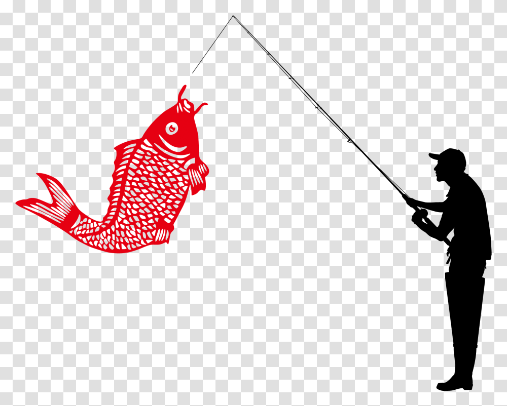 Fish Hook And Line Clipart Svg Fishing Man With Fishing Hook, Person, Chicken, Bird, Animal Transparent Png