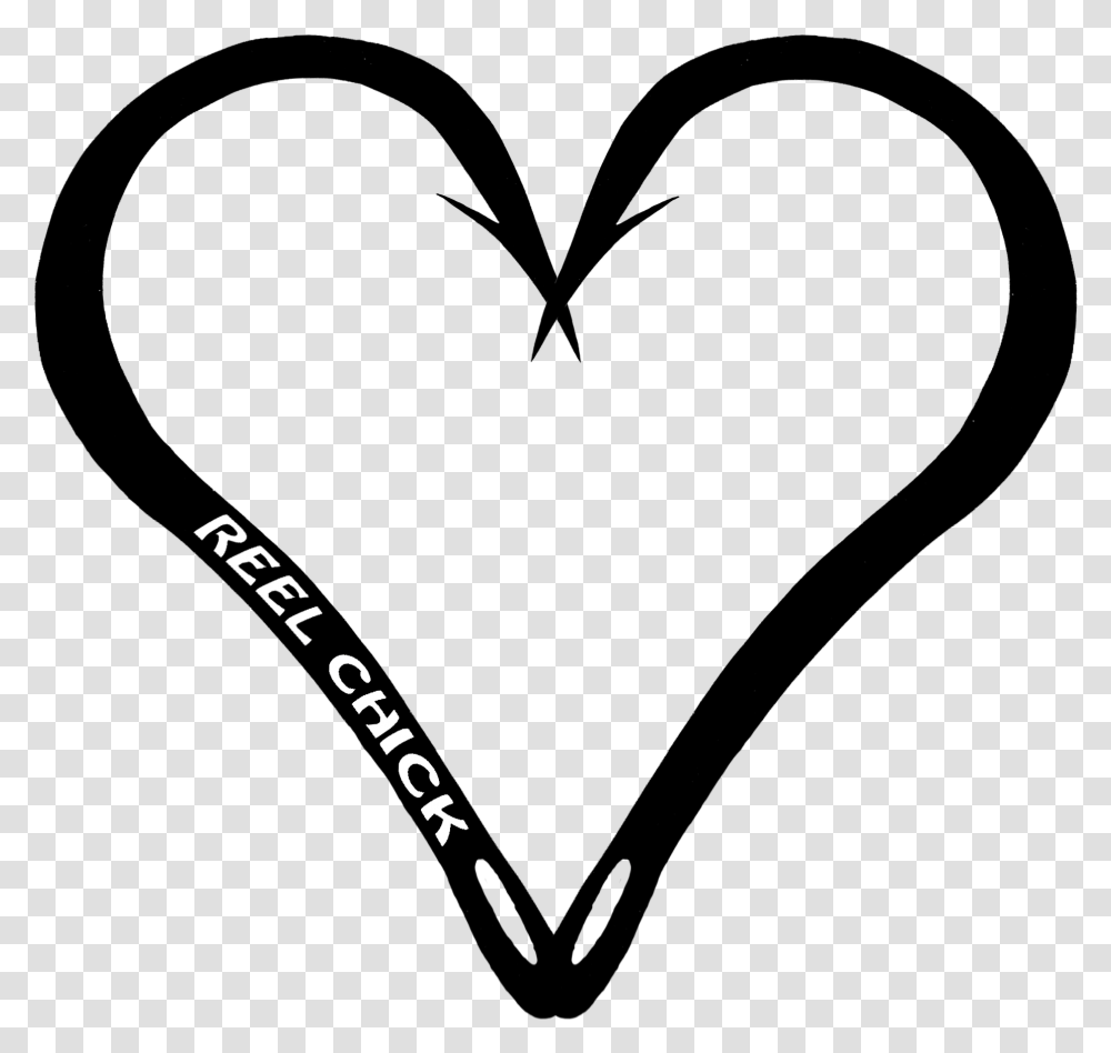 Fish Hook Heart Outline, Bow, Label, Path Transparent Png