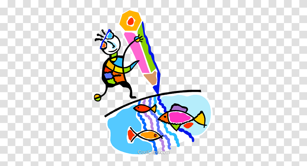Fish In A Lake Royalty Free Vector Clip Art Illustration, Outdoors, Animal, Nature Transparent Png