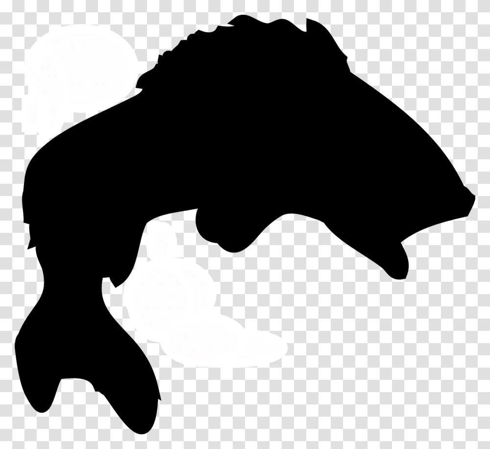 Fish Jumping Huge Free Vector Bass Fish Clipart Silhouette, Animal, Footprint Transparent Png