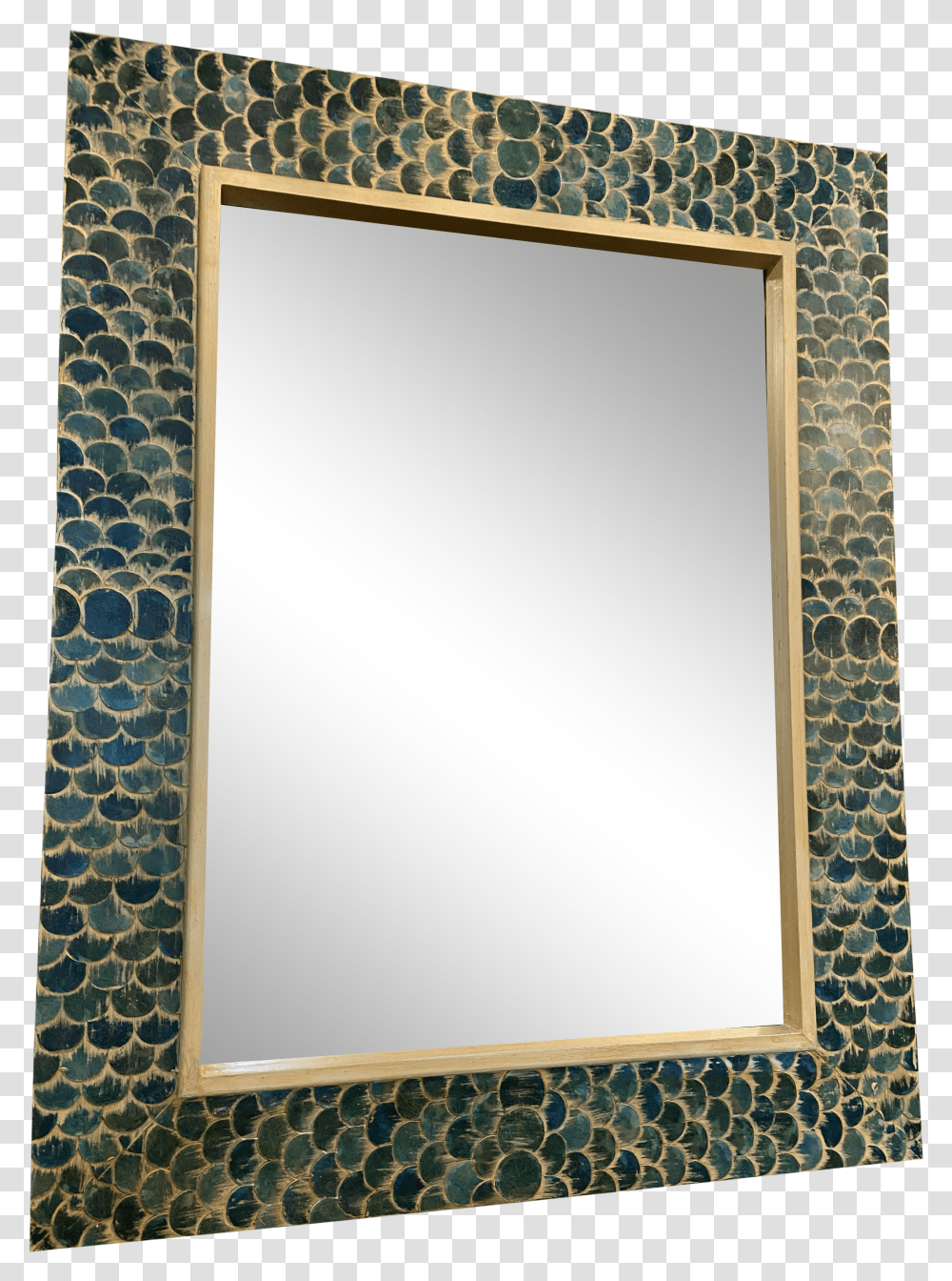 Fish Scale Framed Mirror Horizontal Transparent Png