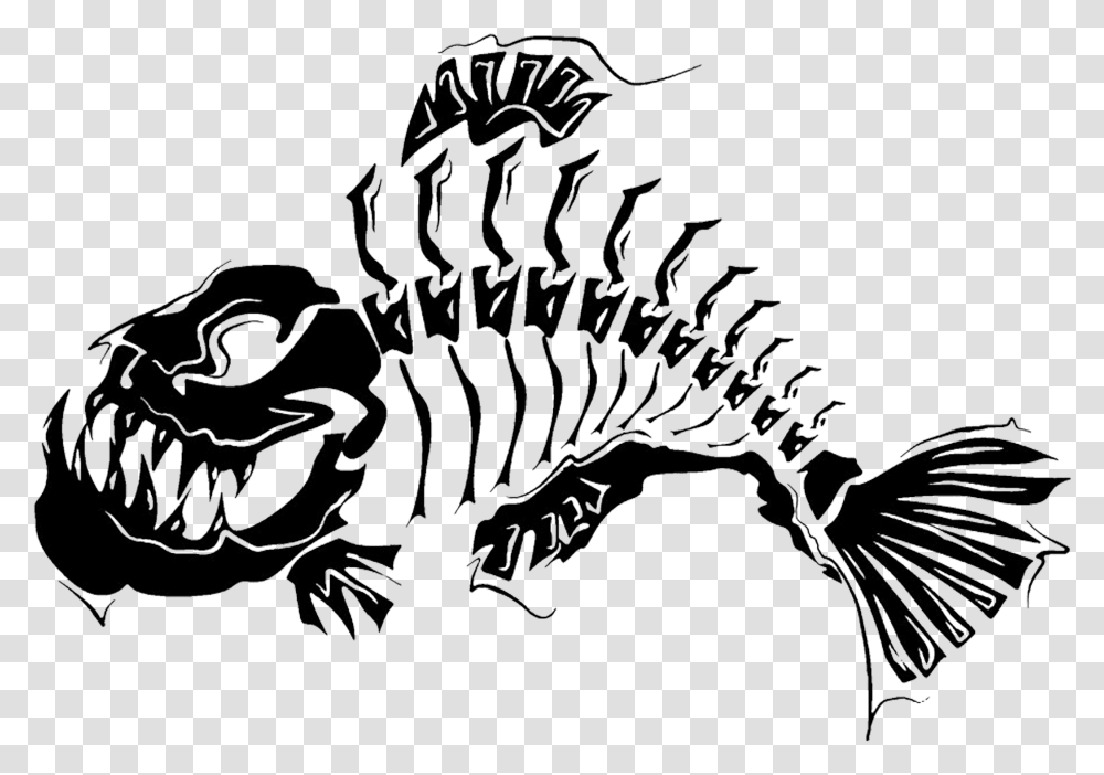 Fish Skeleton Skeleton Fish Tattoo Designs, Drawing Transparent Png
