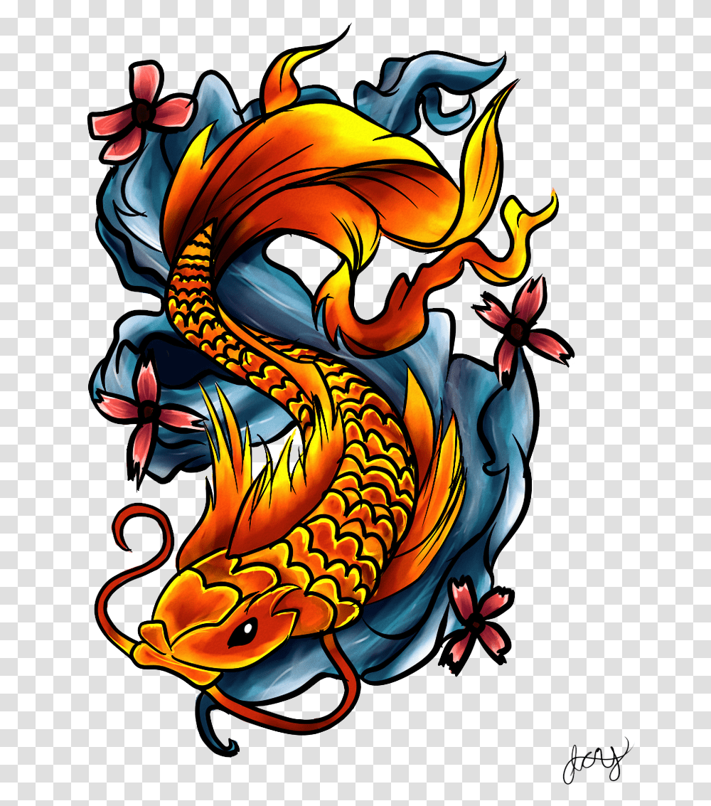 Fish Tattoos Hq Image Color Dragon Tattoo, Modern Art, Graphics, Pattern Transparent Png