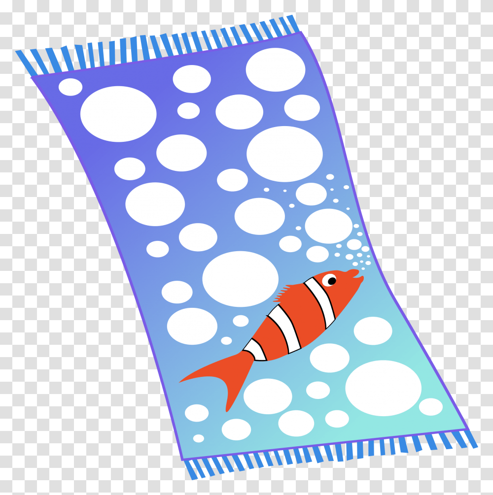 Fish With Bubbles Clipart Black And White Image Royalty Beach Towel Clipart, Texture, Polka Dot, Rug, Tie Transparent Png