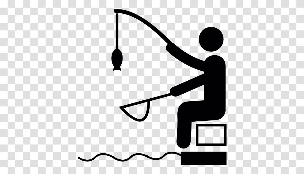 Fisher Fishing, Bow, Silhouette, Stencil Transparent Png