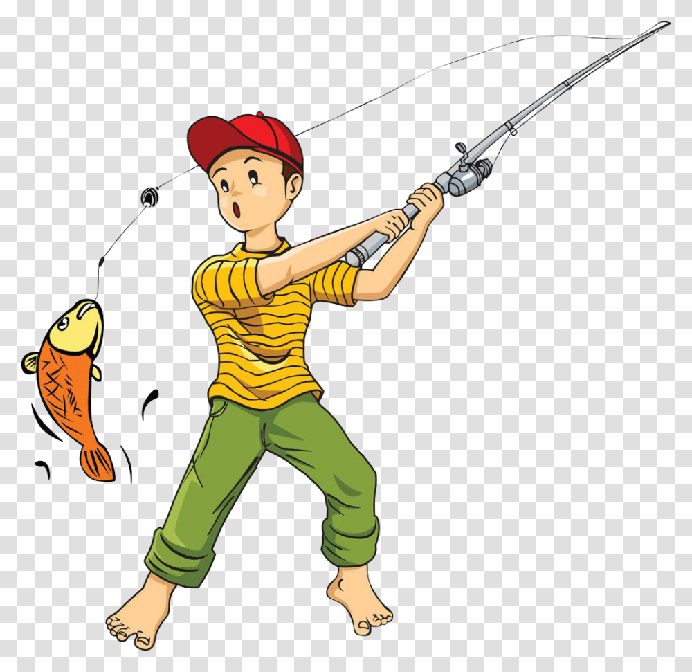 Fisherman Clipart Fishing Cartoon, Bow, Person, Human, Duel Transparent Png