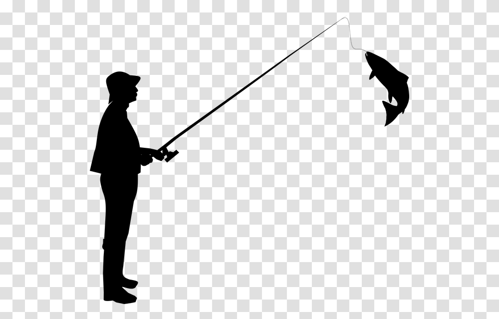Fisherman Fishing Silhouette Photography Hobby Silhouette Of Man Fishing, Gray, World Of Warcraft Transparent Png
