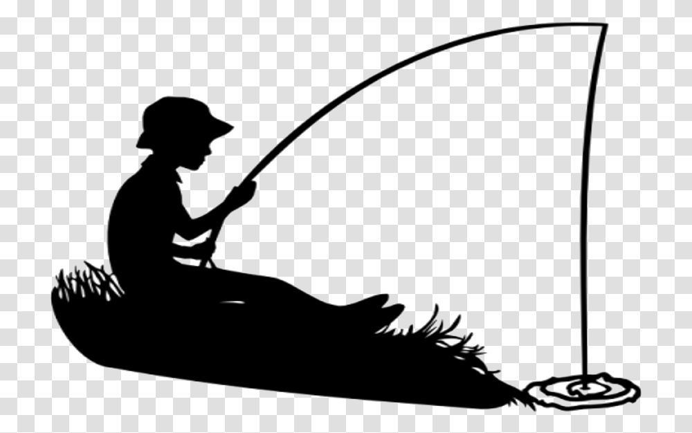 Fisherman Silhouette Black And White Fishing Silhouette, Person, Water, Bow, Outdoors Transparent Png