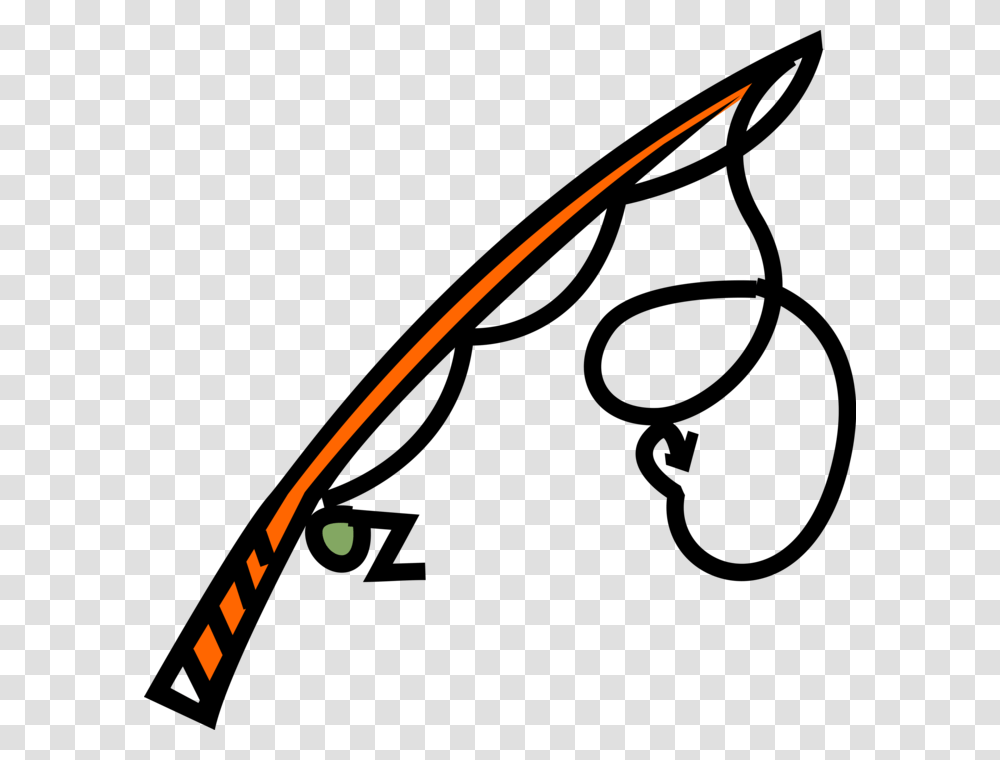 Fishermans Fishing Rod And Reel, Arrow, Weapon, Weaponry Transparent Png