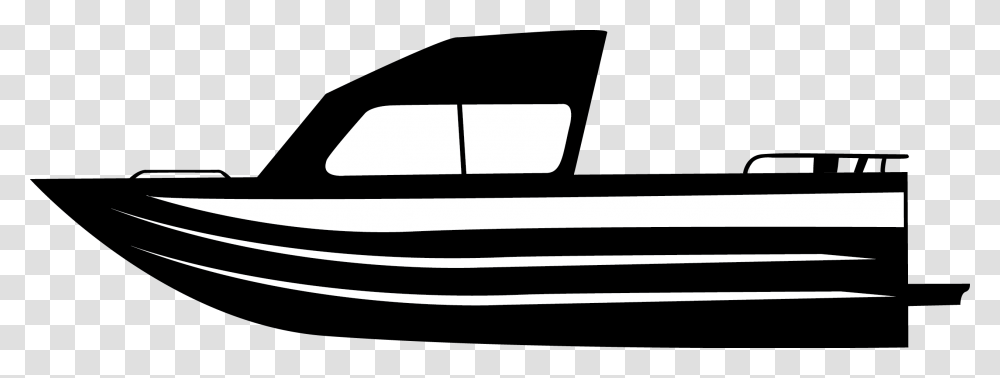 Fishing Boat Black And White Fishing Boat Clipart, Bumper, Vehicle, Transportation, Stencil Transparent Png