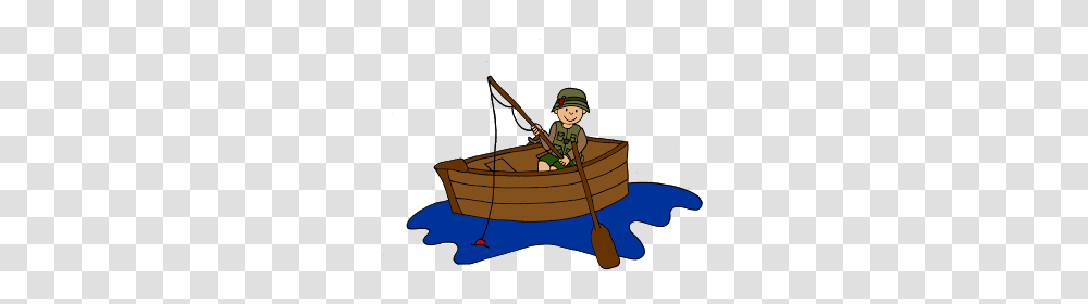 Fishing Boat Clipart Simple Boat, Person, Vehicle, Transportation, Rowboat Transparent Png
