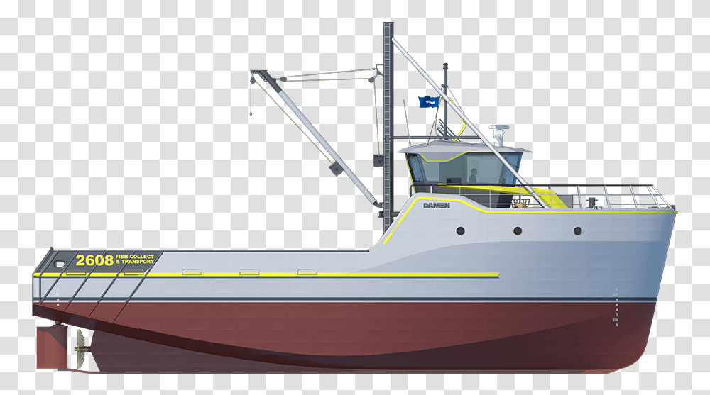 Fishing Boat Fisher Boat In Sea, Vehicle, Transportation, Watercraft, Barge Transparent Png