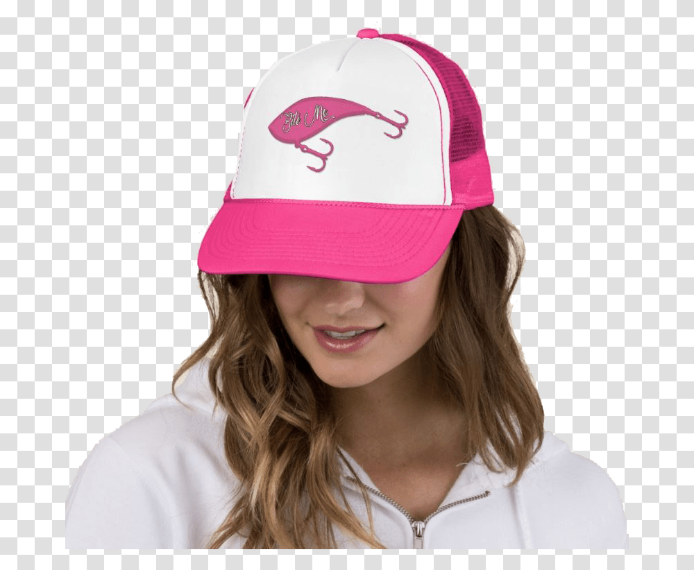 Fishing Hat Girl With Cap With Quotes, Apparel, Person, Human Transparent Png