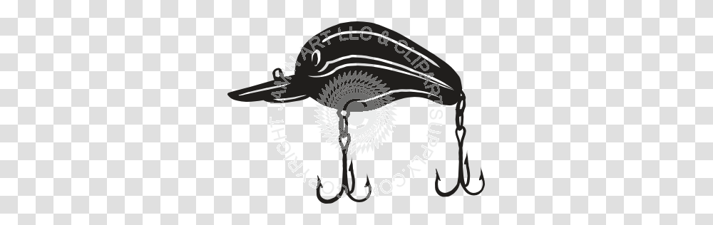 Fishing Lure With Two Hooks In Black And White, Animal Transparent Png
