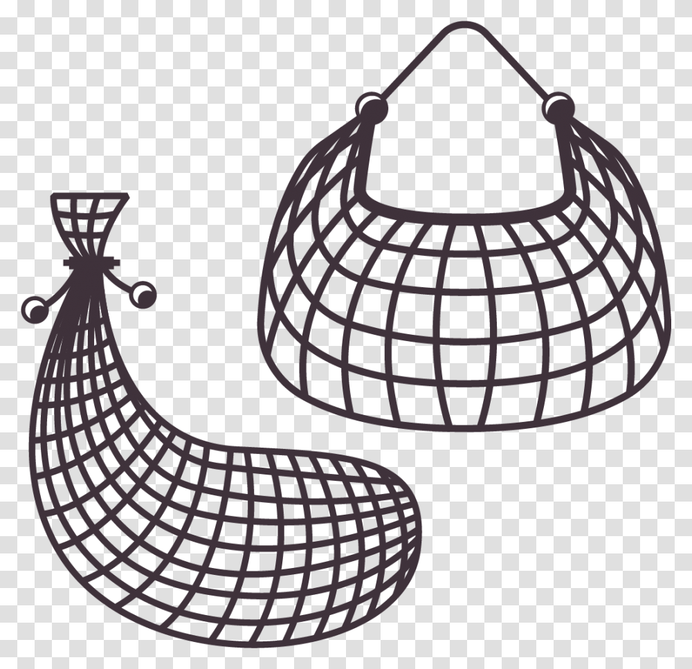 Fishing Net Fish Trap Fishing Net Clipart Black And White, Handbag, Accessories, Accessory, Purse Transparent Png