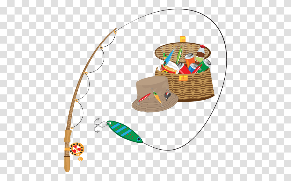 Fishing Pole Clip Art Clip Art Of Fishing, Basket, Birthday Cake, Food, Shopping Basket Transparent Png