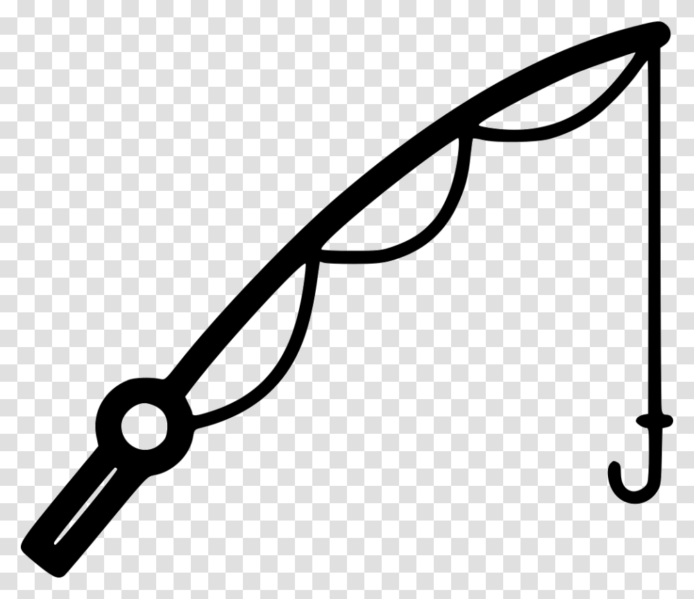 Fishing Pole Clip Art Fish With Black And White, Bow, Scissors, Blade Transparent Png